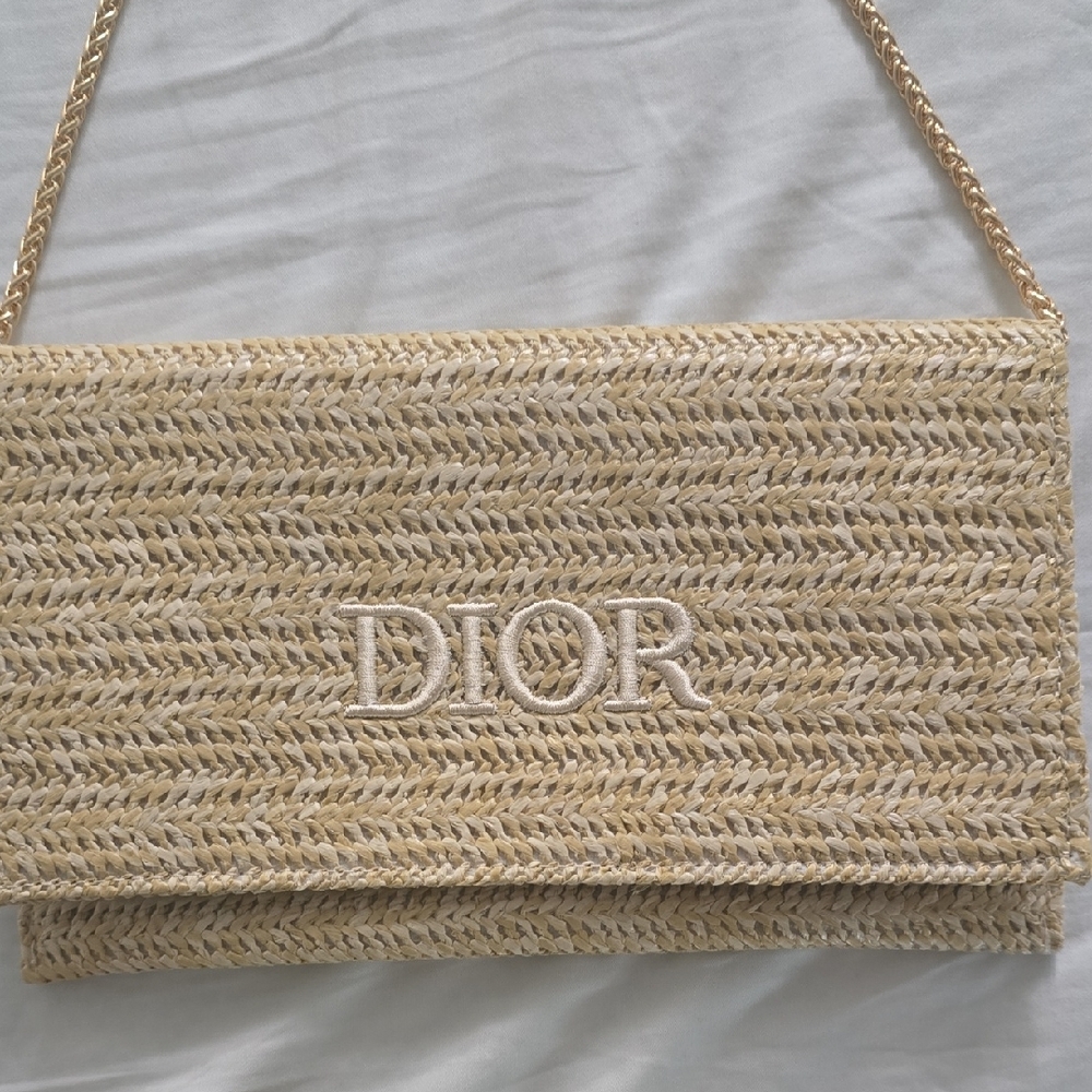 Dior Beige Woven Clutch Bag - Picture 2 of 9